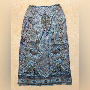 Vintage Y2K Fairy Paisley Cottagecore Wool Blend Midi Skirt: Feminine Romantic